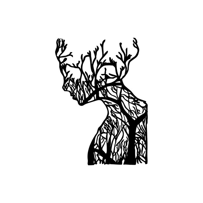 Wallity Tree Woman - Model 318 Escultura de Pared Decorativa en Metal Negro Wallity Tree Woman - Model 318 Escultura de Pared Decorativa en Metal Negro